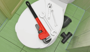 toilet seat and tools